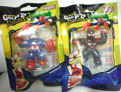 2.5'' Marvel Heroes Goo Jit Zu Mini Black Panther & Captain America New Free Ship