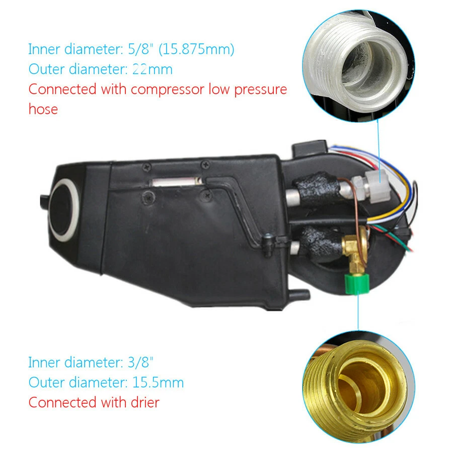 Compresor evaporador universal 1X 12V bajo tablero aire acondicionado 3 velocidades para coche Foto 4 de 4