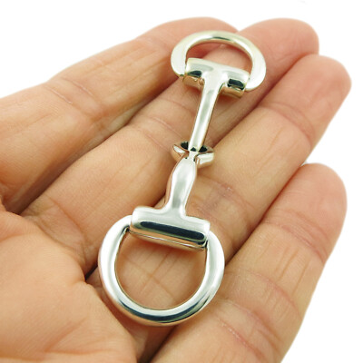 Large Hallmarked Solid 925 Sterling Silver Horsebit Snaffle Riding Tack Pendant
