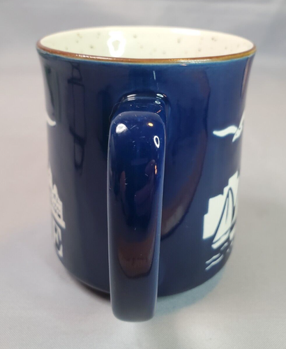 Otagiri Baltimore Mug Inner Harbor Blue Embossed Speckled Vintage Souvenir 10oz - Picture 5 of 9