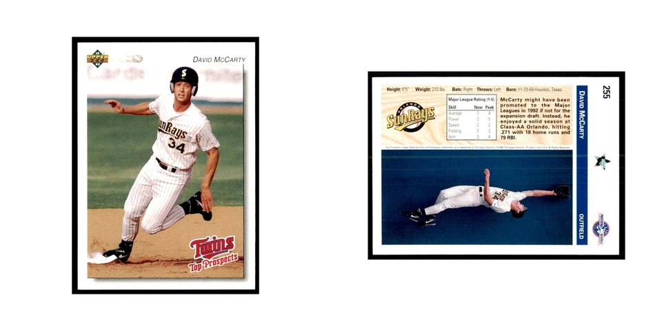 David McCarty 1992 Upper Deck Minor League #255 Baseball Cards Baseball Card NM - Image 3 of 3