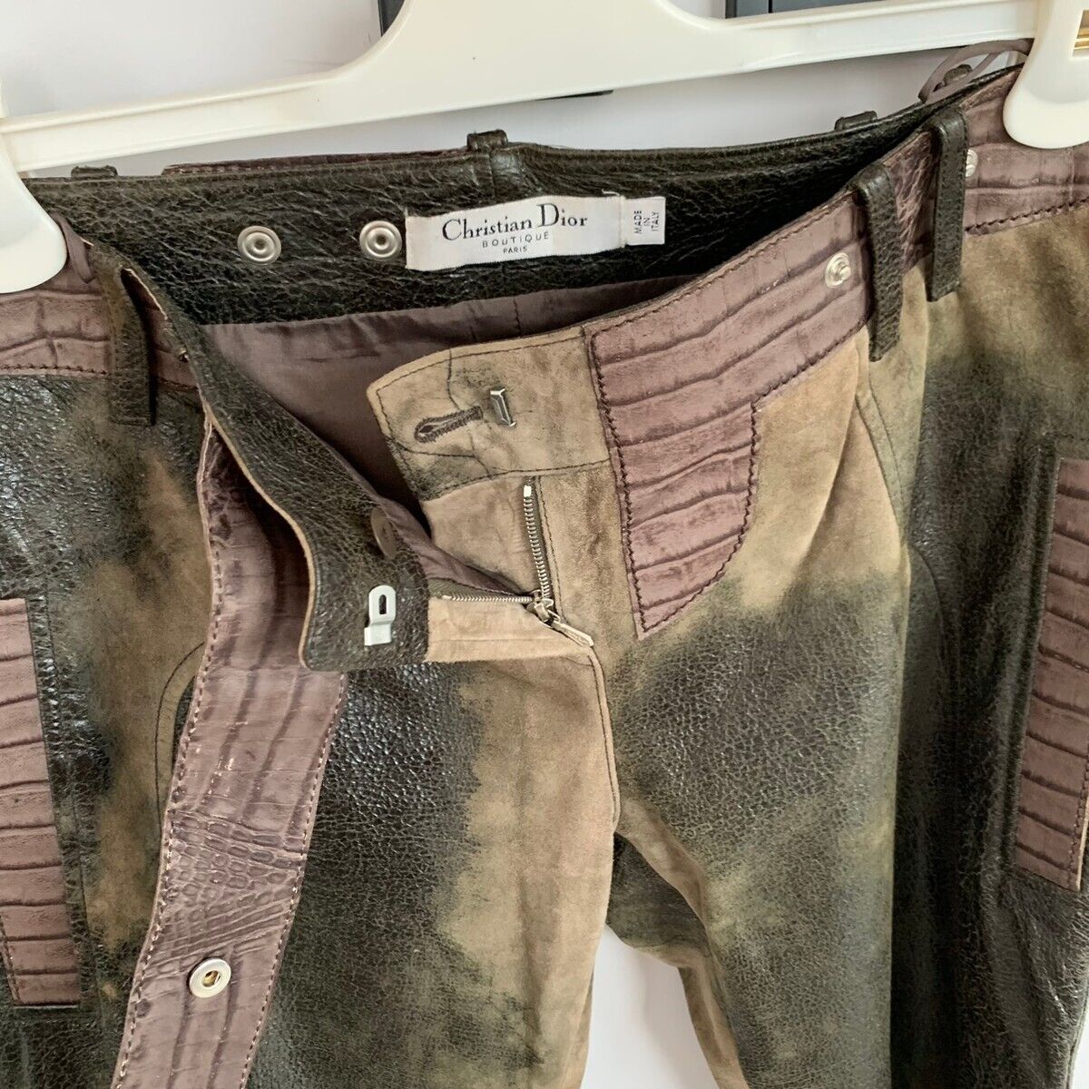 Vintage CHRISTIAN DIOR Leather Pants Distressed Trousers Vintage CHRISTIAN DIOR Leather Pants Distressed Trousers