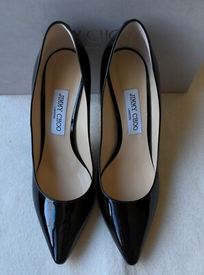 Jimmy Choo Women's Black Patent Leather Heels Size 39.5 3.5