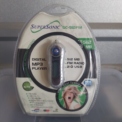 Vintage Super Sonic SC-512FM MP3 Player 512MB Deadstock NEW SEALED