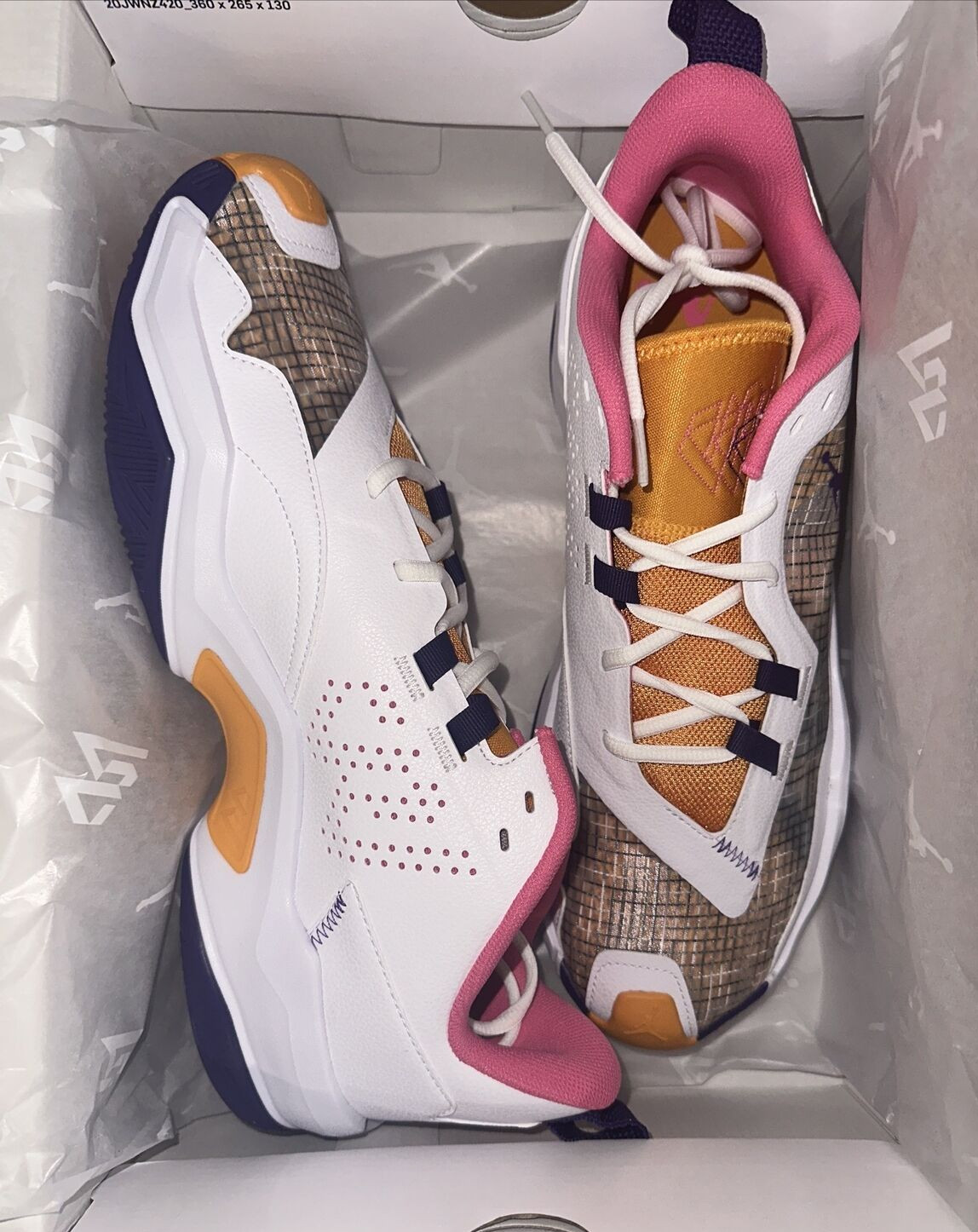 Jordan One Take 4 Crenshaw White Court Purple Canyon Dorado DO7193-100 Talla 13