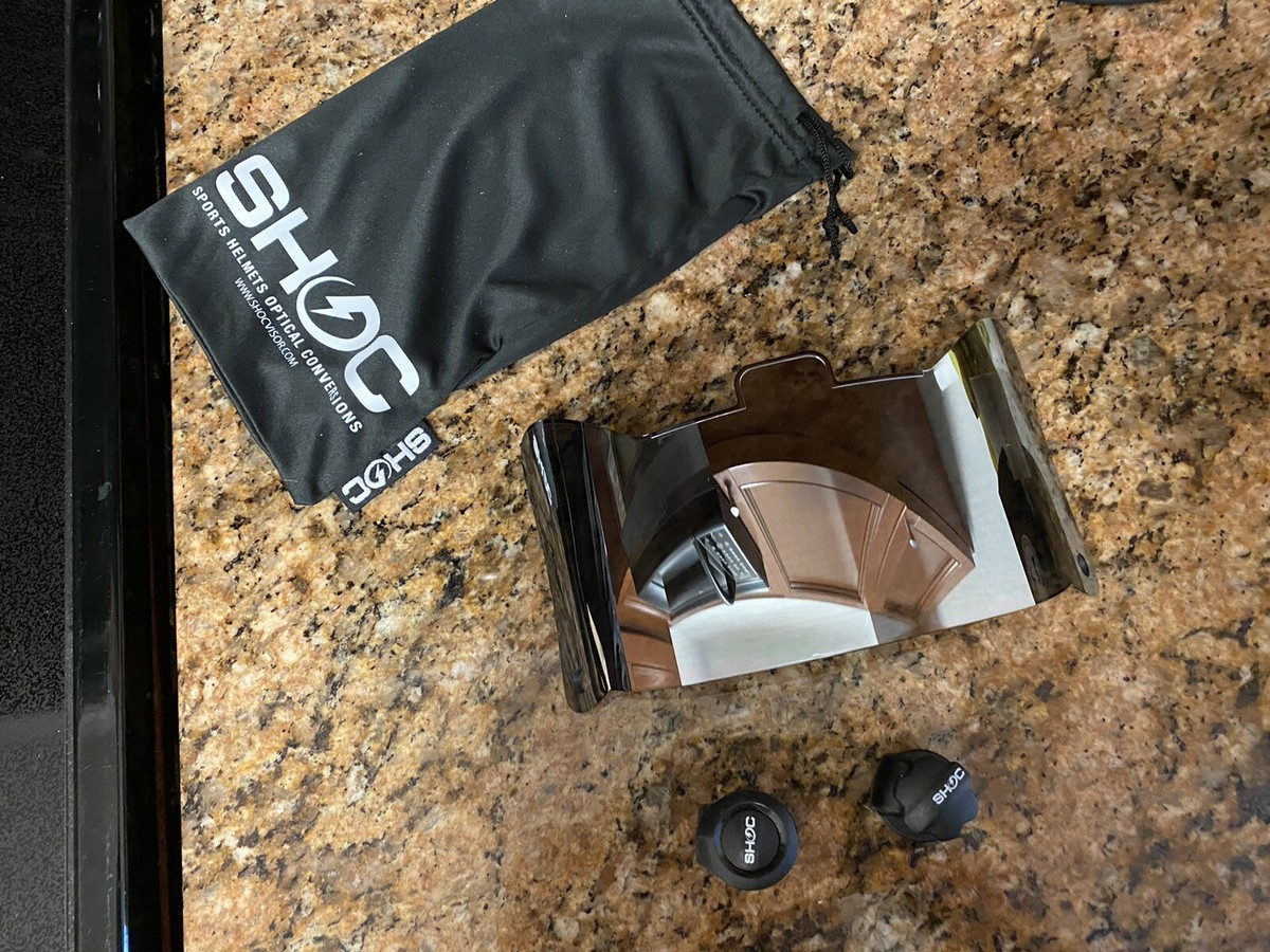 Shoc Football Lacrosse Helmet Visor Eye Shield Silver Chrome