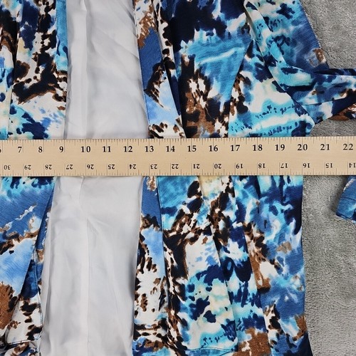 Alberto Makali Blazer Jacket Womens M Multicolor Abstract Print 3/4 Sleeve Open - Picture 5 of 8