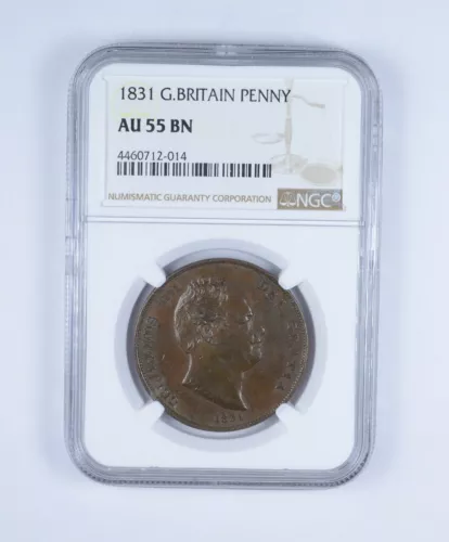 AU55 BN 1831 Great Britain Penny - Graded NGC *0544