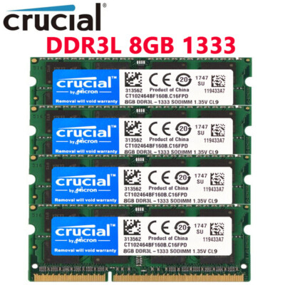 CRUCIAL DDR3L 32 GB (4 x 8 GB) 1333 MHz 2Rx8 PC3-10600S SODIMM Laptop-Speicher R