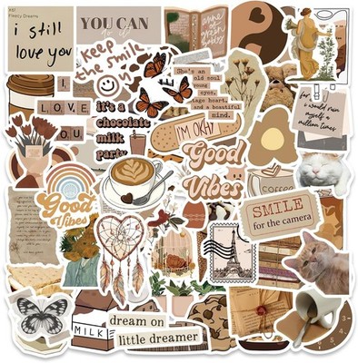 Vintage Sticker Aesthetic Aufkleber 60 Stücke, Retro Vinyl Aufkleber für Kindle 