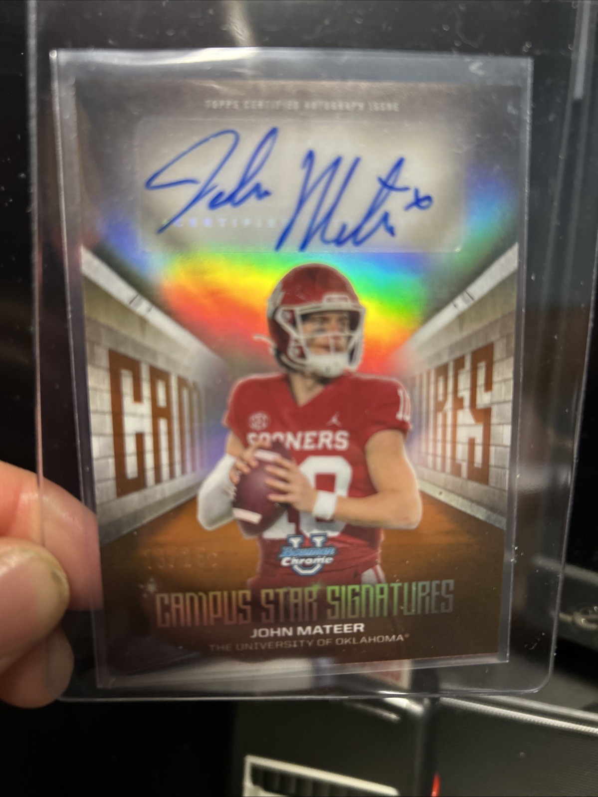 2025 Bowman Chrome U John Mateer Campus Star Signatures Orange /25 Auto