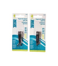 2 pack TRIM Fingernail Clippers with File Professional Quality Nail Cutters NEW