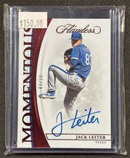 2022 Panini Flawless Jack Leiter Ruby Momentous Autograph Auto 3/20 MLB Rangers