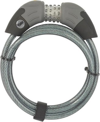 Yale Standard Kombikabel Fahrradschloss 1800 mm Stahlkugel Klickgetriebe