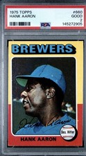 1975 Topps #660 Hank Aaron (HOF) PSA 2 Milwaukee Brewers