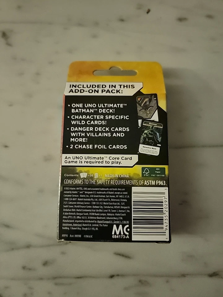 UNO Ultimate Edition Batman Add-On Pack + 2 Foil Chase Cards 2023 New Sealed Box - Image 2 of 2
