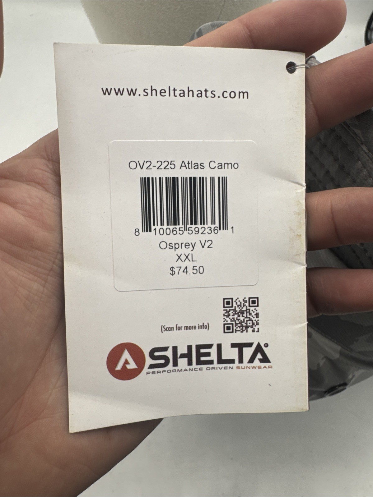 Shelta Osprey V2 XXL Grey Atlas Camo Sun Hat New With Tags