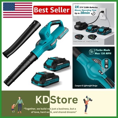 Efficient Cordless Leaf Blower - 150MPH, 2 Batteries Included & Ergonomic Design