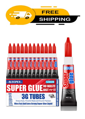 Super Glue 3g x12 Pack Fast Strong Adhesive Cyanoacrylate for Plastic Metals