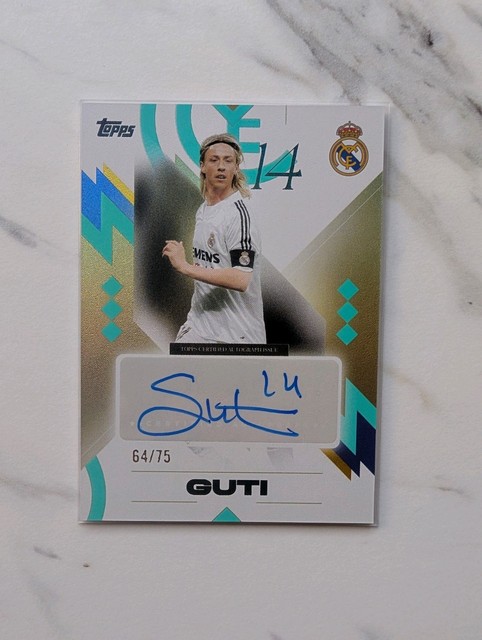 Guti 2025-26 Topps Los Blancos Real Madrid Los Blancos Auto Aqua /75