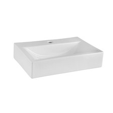 Bathroom Rectangular Vessel Basin for Countertop Use, White, 460 mm