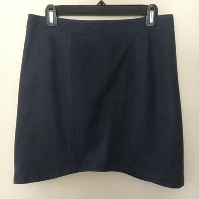 Helmut Lang Navy Leather Skit Size 6 Small-Medium