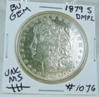 1879-S MORGAN SILVER DOLLAR FROM ORIGINAL BANK BAG GEM BU US MINT #1076