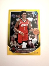 2025-26 Bowman Chrome Basketball Amen Thompson True Yellow Refractor #48 /75 SP
