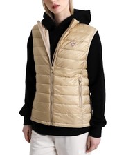 giubbino smanicato donna GUESS JEANS gilet puffer SAFARI TAN S  412680