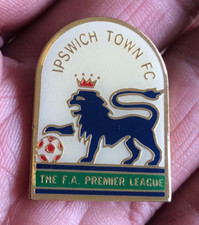 RARE IPSWICH TOWN F.C.  ENAMEL PIN BADGE