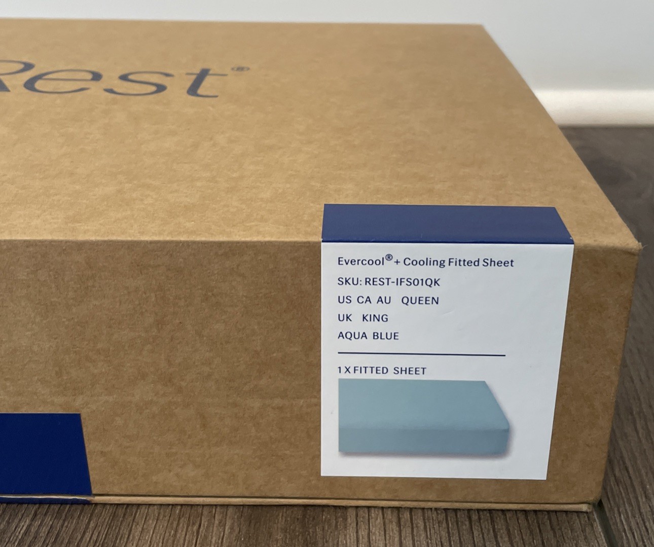 REST Fitted Sheet - Evercool+ Cooling Fitted Sheet QUEEN 56x76x15 - Light Blue