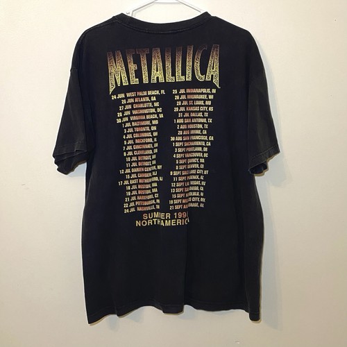 T-shirt Metallica Summer North America Tour 1998 vintage taglia L etichetta GIGANTE, variante - Foto 20 di 20