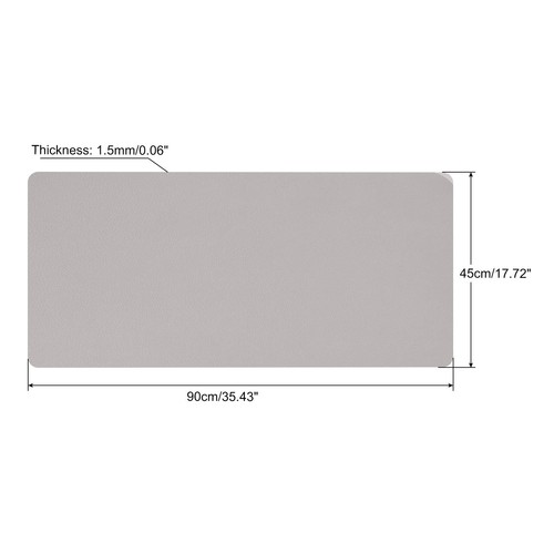 35"x18" Desk Mat Protector, PVC Non-Slip Mouse Pad Mat, Gray - Photo 2/6