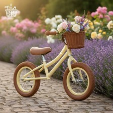 Laufrad f&uuml;r Kinder Kinderlaufrad 12 Zoll ab 2 Jahre Kinder Retro Classic yellow