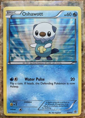 Pokemon TCG 2011 Black & White Black Star Promo Holo Oshawott BW03 (MP+)