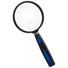 Feosky Handheld Reading Magnifier, 10X 75mm 75mm, Blue