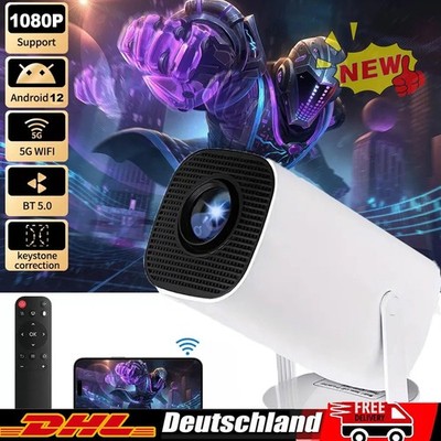 Beamer Full HD 1080P LED Projektor Heimkino 5G WiFi Bluetooth HDMI Android TV