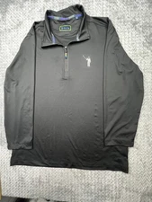 William Murray Pullover Men's Large 1/4 Zip Performance Golf Stretch Logo Black