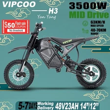 4500W Peak Mini Electric Mountain Bike 23AH 40Mph Dirt E-Bicycle Off-Road E-Bike