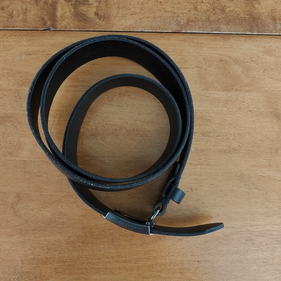 Cinturón de cuero negro con monograma placa de peltre POLO RALPH LAUREN para hombre talla 40 Foto 2 de 4