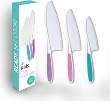 Kids Knife Set for Real Cooking 3pc Toddler Safety Knives Montessori Kitchen Too
