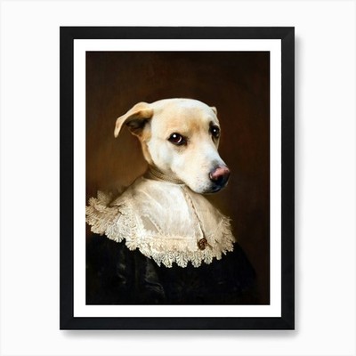 Loyal Fidele The Dog Pet Portraits  Framed Wall Art Poster Canvas Print Picture