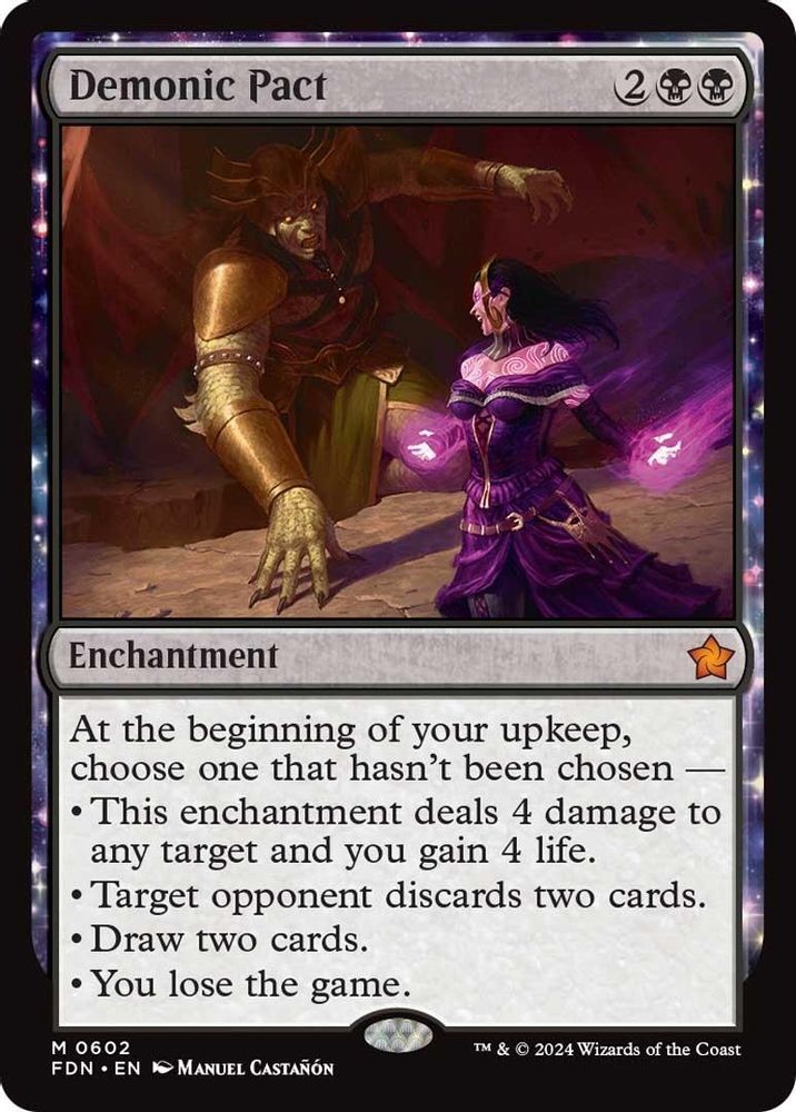 2024 Magic: The Gathering: Foundations - Demonic Pact (#602, M, Near Mint)