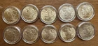 L795 US USA UNITED STATES 1922 10 x $1 SILVER BU UNC PEACE DOLLARS - 7.7OZ TOTAL