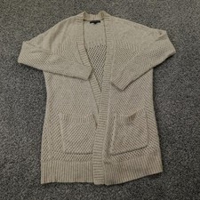 American Eagle Sweater Womens M Beige Chunky Knit Open Front Cardigan Preppy