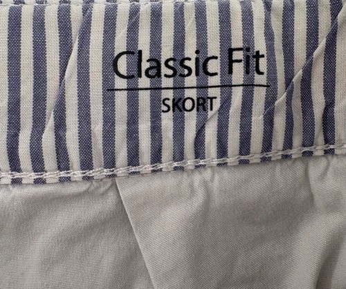 Croft & Barrow Women's Skort size 12 Patchwork Seersucker blue white Classic Fit - Picture 3 of 6