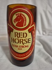 Red horse extra strong beer bottle cut into Drinking Glass