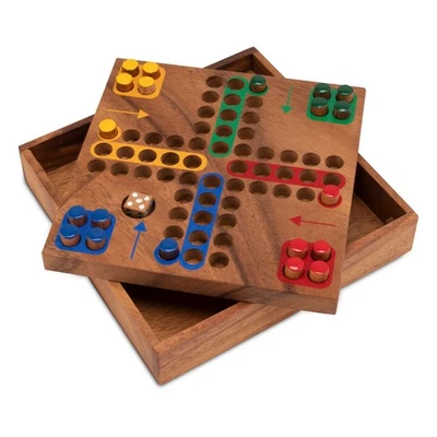 Ludo Gr. M für 2 bis 6 Spieler - Spielfeld 17 x 17 cm - Würfelspiel aus Holz - Bild 1 von 4
