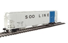 Walthers Mainline HO Scale 54' P-S 4427 CD 3 Bay Covered Hopper SOO LINE 70182