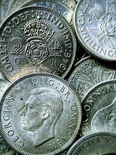 22 Grams  2 Florins George V & VI Pre 1947 Silver Coins Two Shillings Not Scrap 49.47 per troy oz